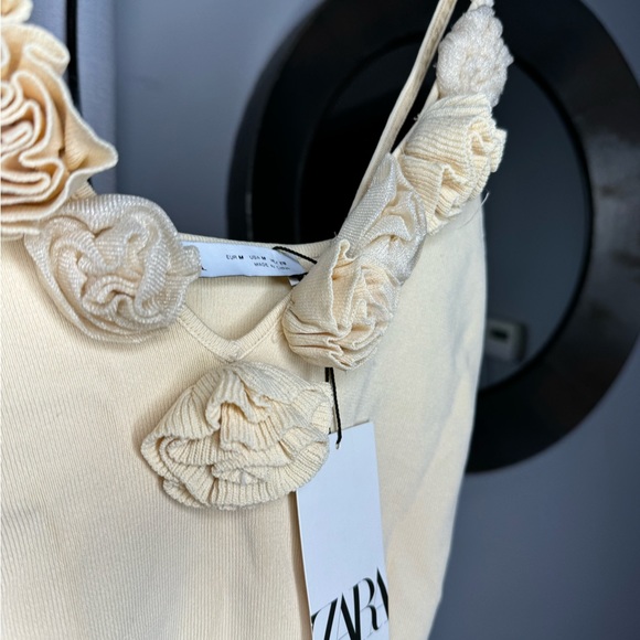 NWT Zara Woman Floral knit Bodysuit Bloggers Fav Size M Medium - Picture 10 of 12
